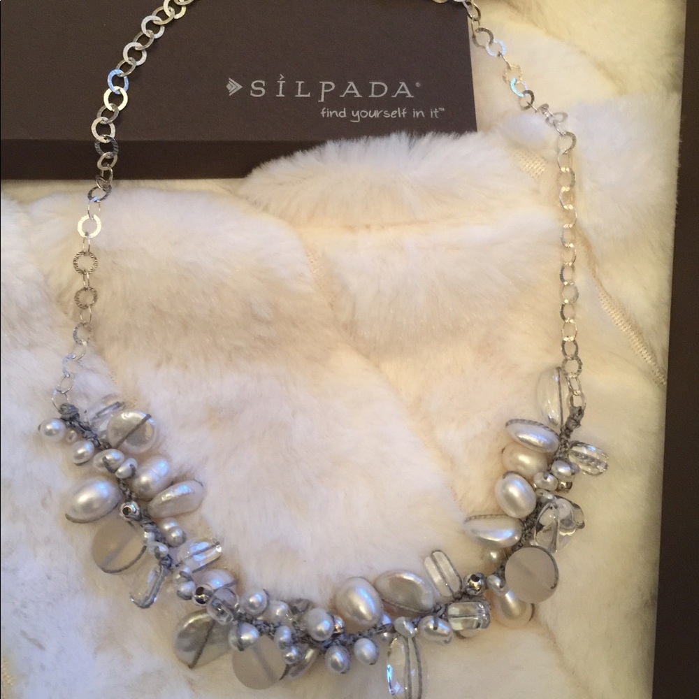 Silpada sterling, pearl, quartz and glass necklace